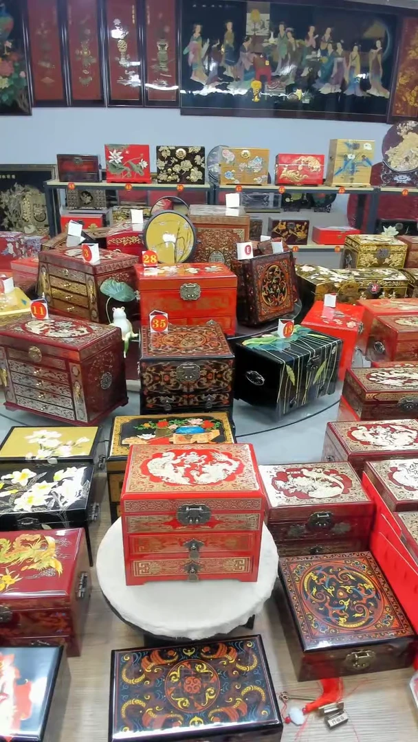 【闪购商品】21红底双抽铜丝贝壳镶嵌龙凤呈祥升级款
