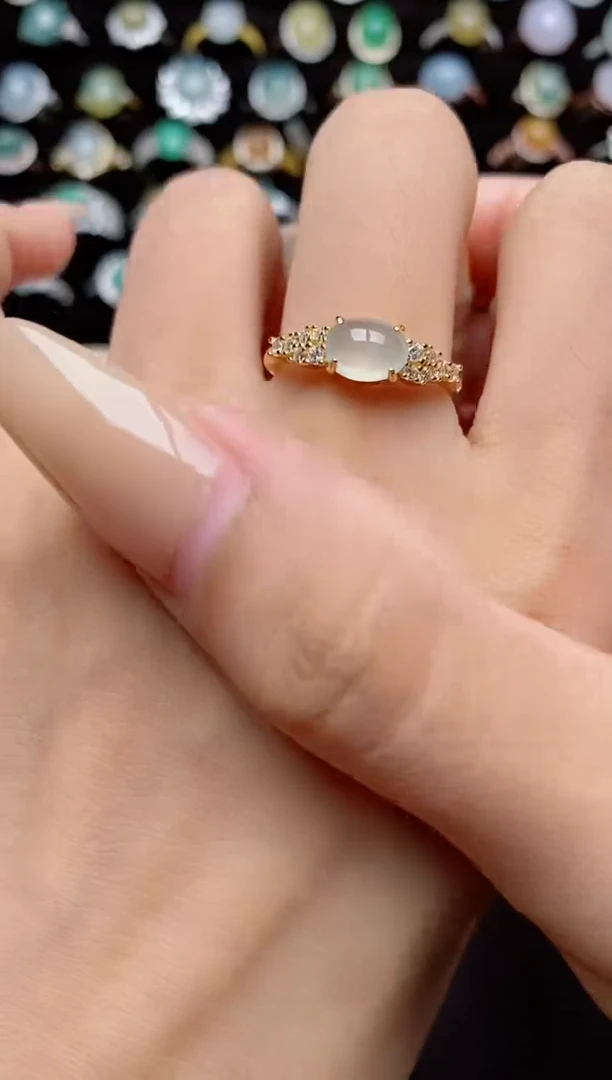 翡翠戒指银S925镶嵌.