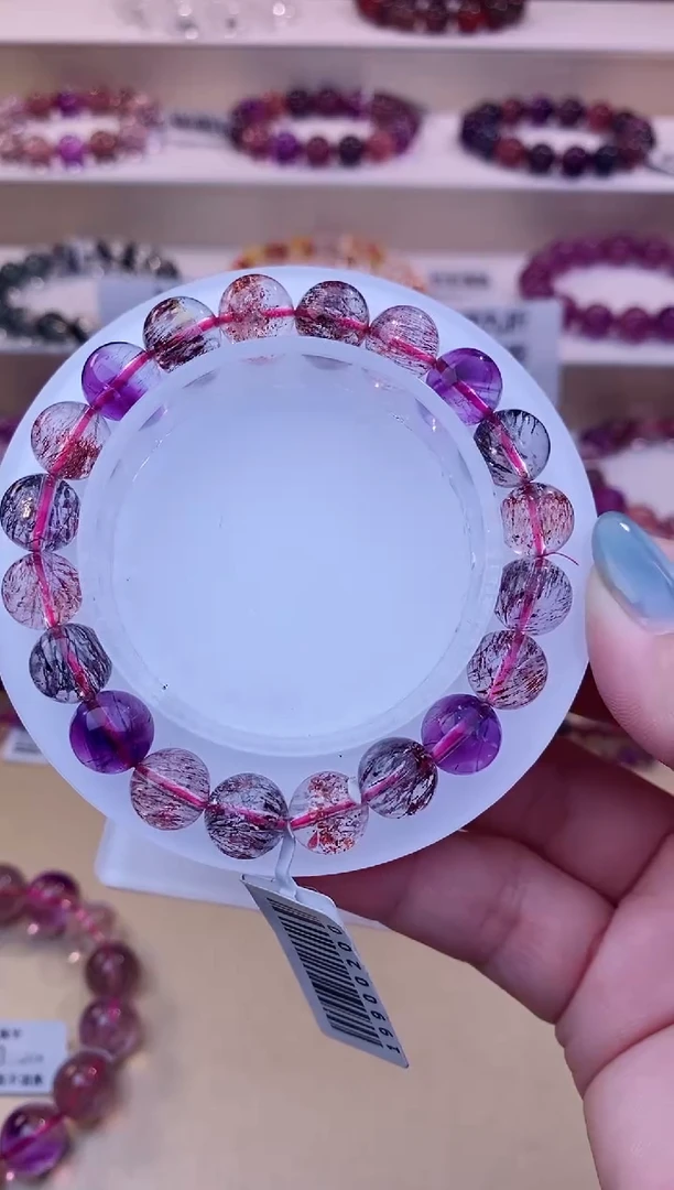 未镶嵌手串水晶黑加仑超七单圈9m+