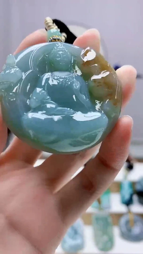 未镶嵌定制翡翠5028zm-毛货挂件观音142