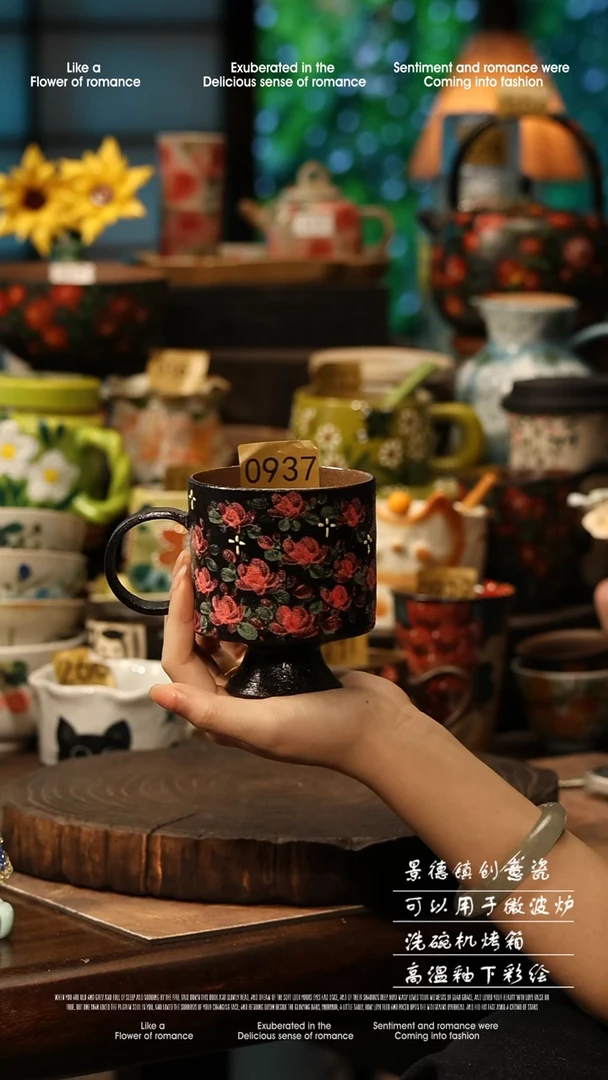 陶瓷景德镇高温釉下彩手工手绘款式@A0937@