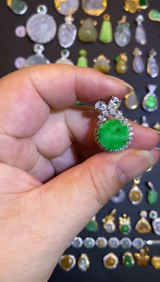 吊坠(不含链)银S925镶嵌翡翠1