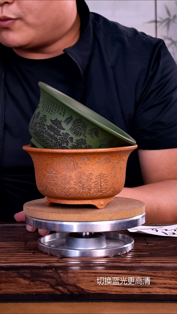 紫砂花盆紫砂花盆内口12-6     2只