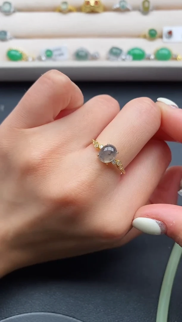 银S925镶嵌戒指翡翠7777777+5