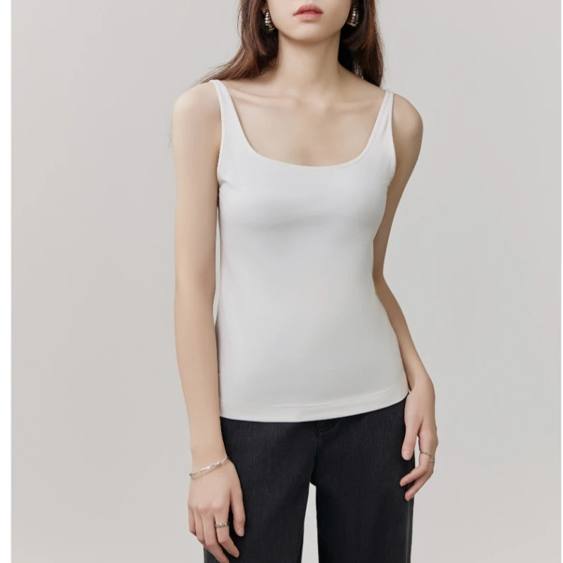 AMASS/阿玛施 新款女装减龄百搭基础打底纯色背心内搭上衣5300461
