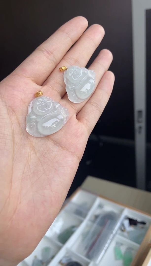 吊坠(不含链)18K金镶嵌翡翠天然缅甸A货翡翠多样性发其一