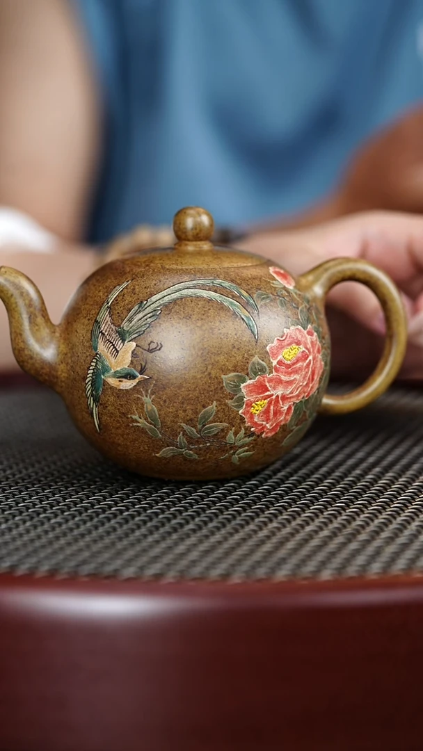 茶壶紫砂18YJB  黄金段柴烧  一粒珠 300cc