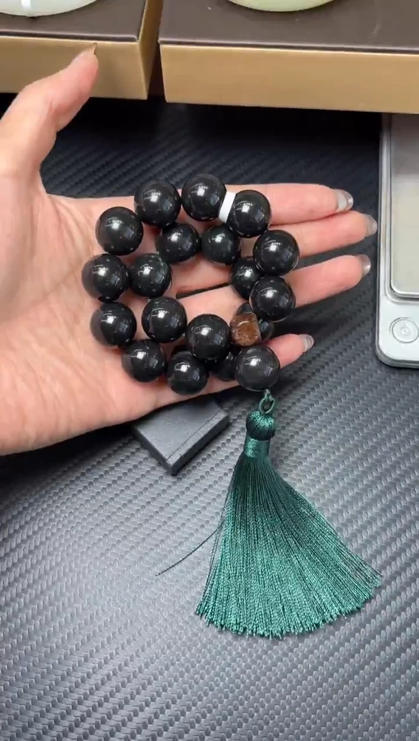 未镶嵌手串和田玉若羌毛毛矿微色差手持卡16