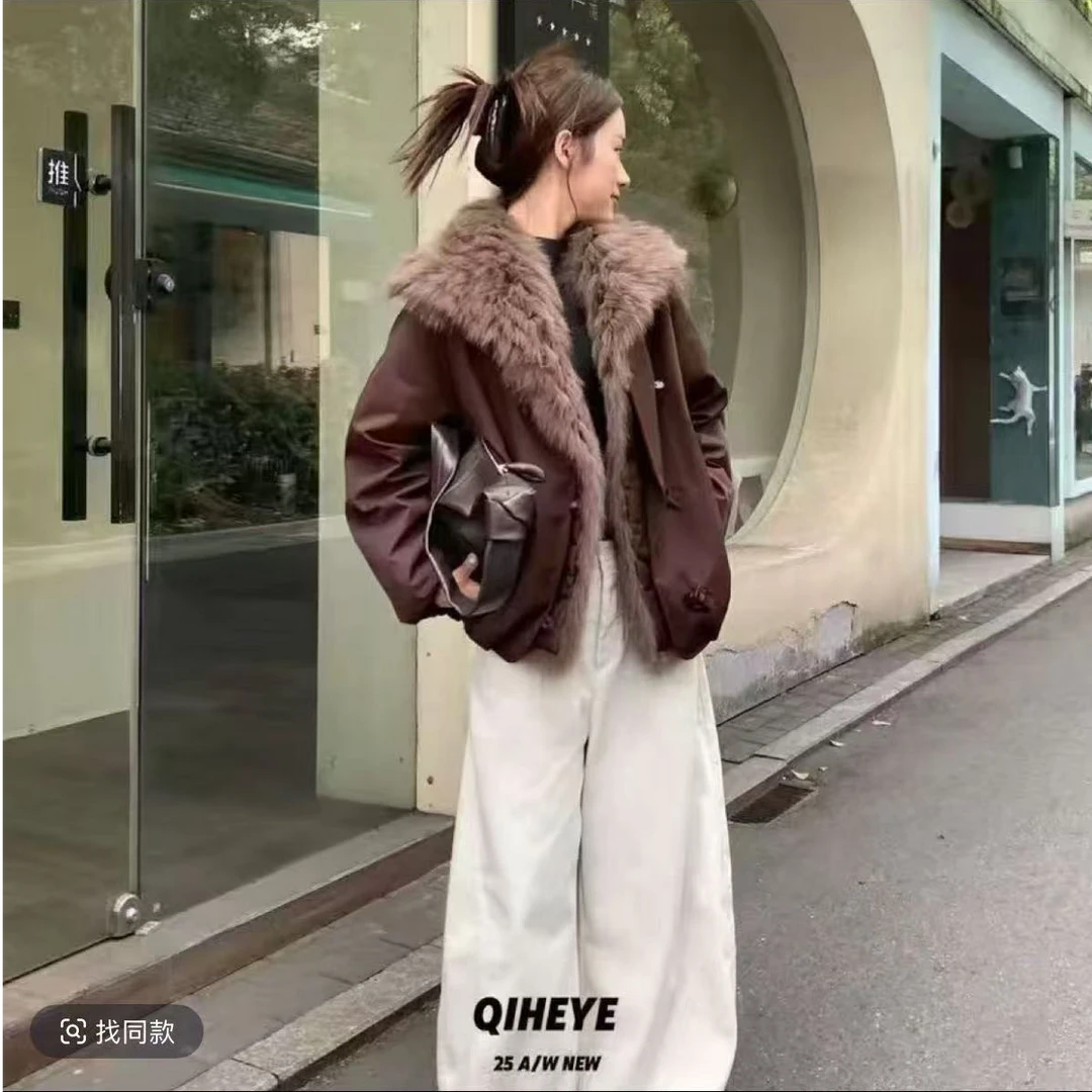 [TD专属】新款狐狸毛领鹅绒派克服 女款 休闲时尚保暖002