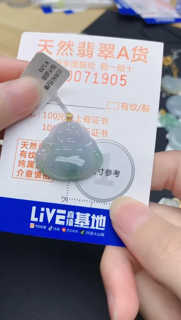 翡翠18K金镶嵌颈饰天然A货翡翠
