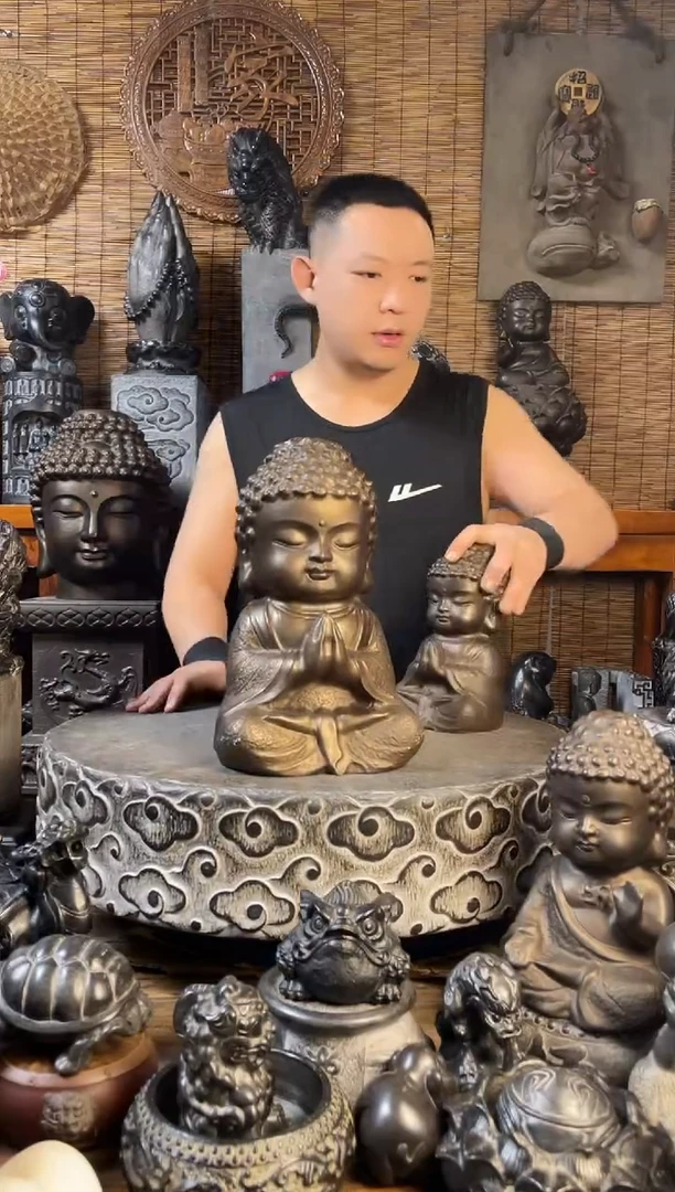 石材30宝宝佛天然青石雕刻