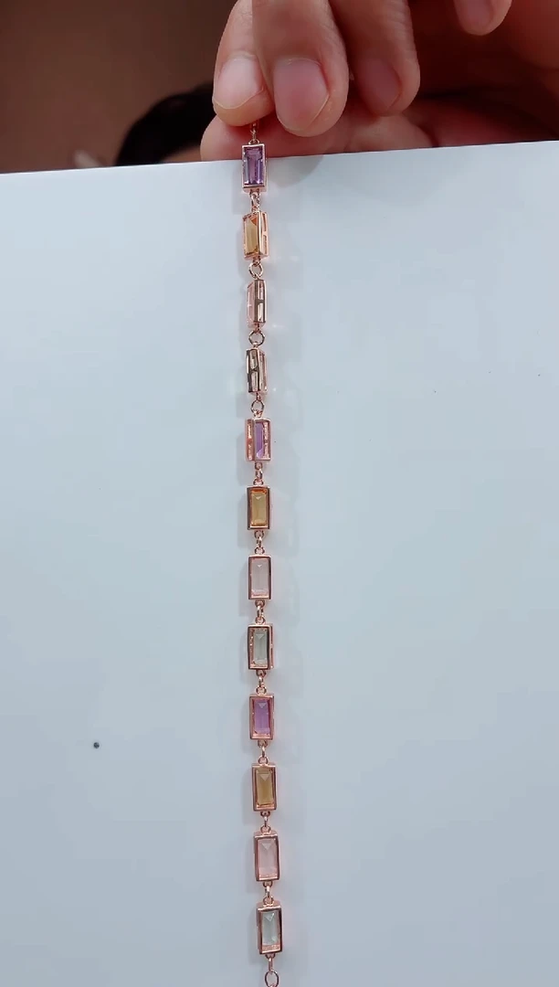 手链银S925镶嵌水晶水晶手链