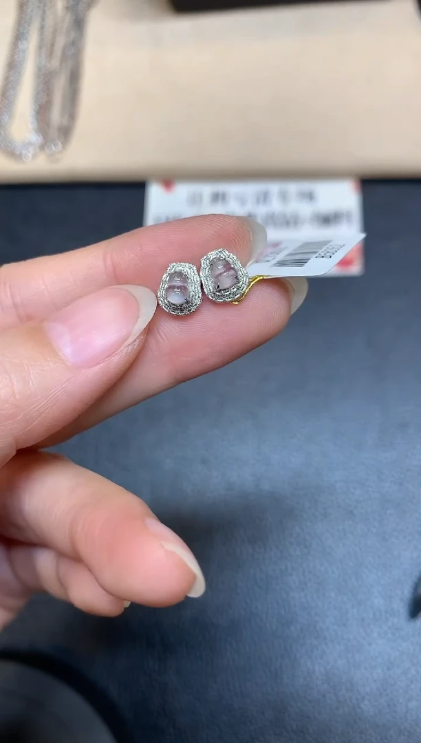 翡翠18K金镶嵌耳饰【无鉴赏期】