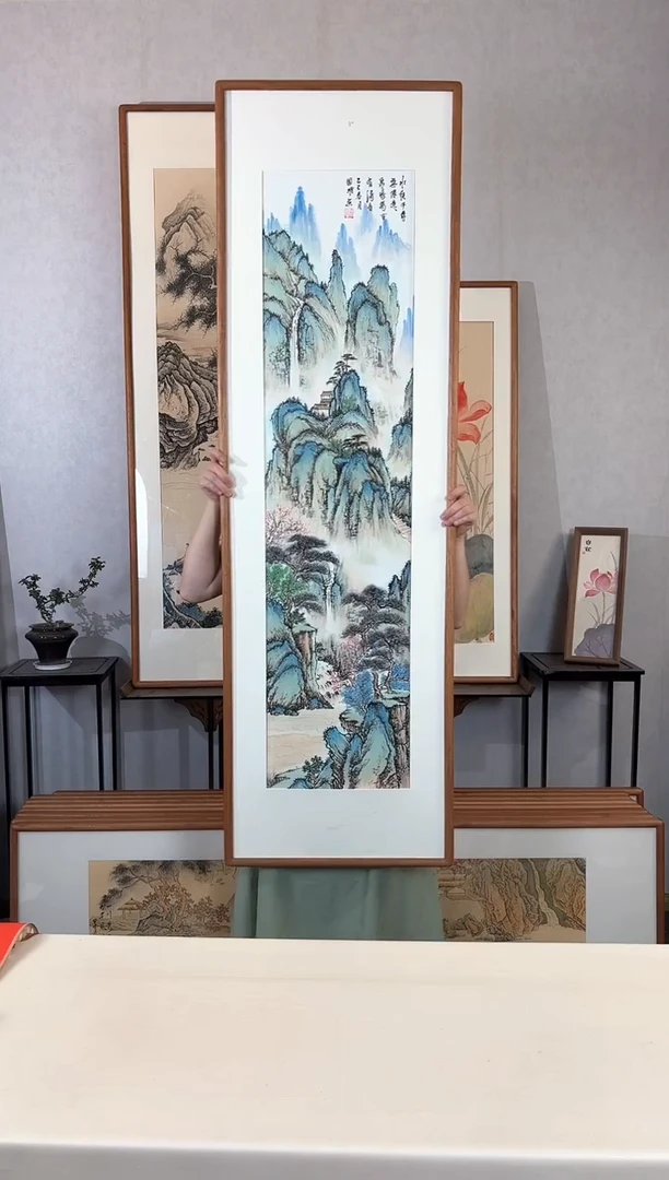 国画手绘*泉鸣万古有清音*52*172cm