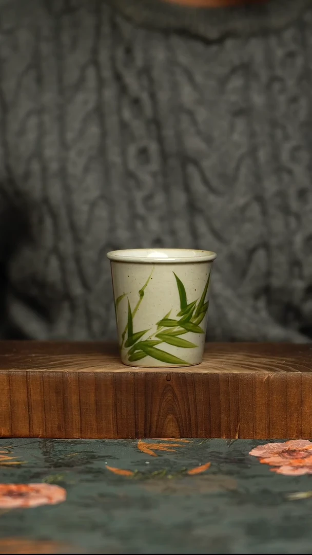杯釉下彩手工手绘同款陶器