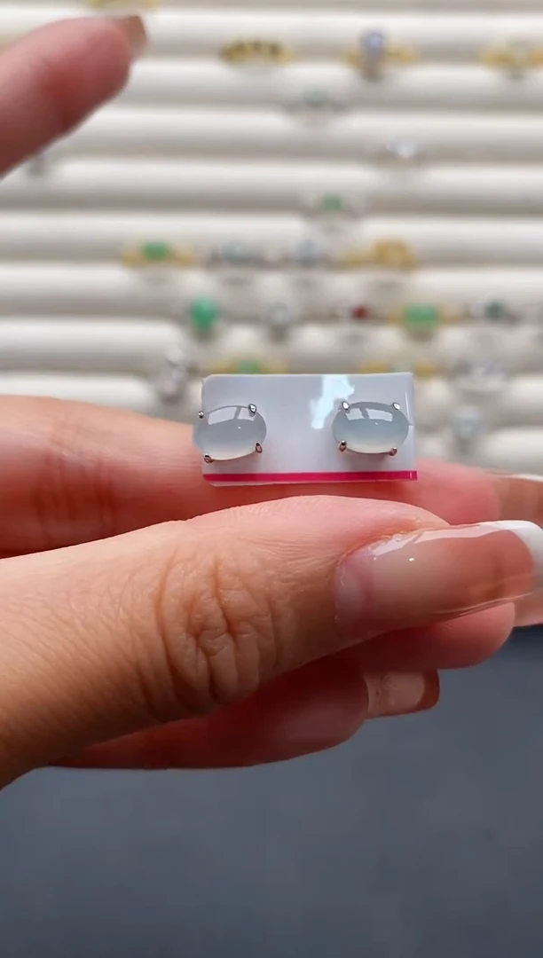 银S925镶嵌戒指翡翠5555555+5