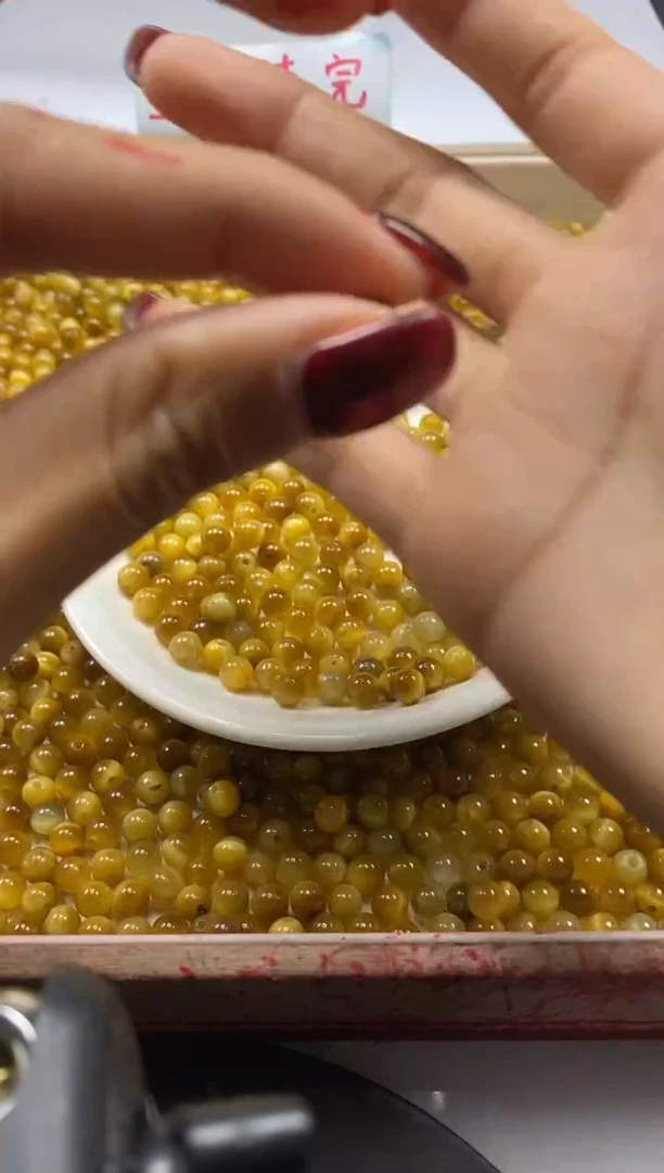 【闪购商品】玛瑙/玉髓颈饰未镶嵌w962金*虎眼6mm*30颗