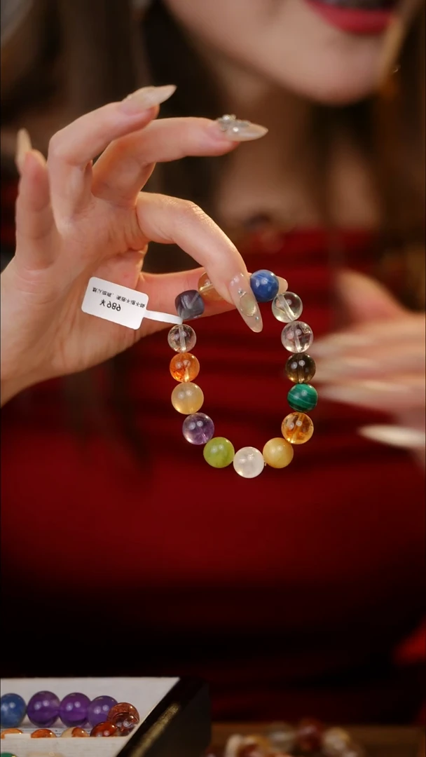 未镶嵌手串水晶胶花兔毛