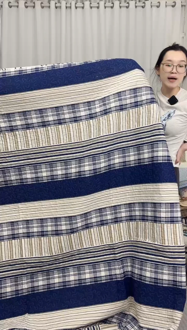 棉230*250蓝白格子