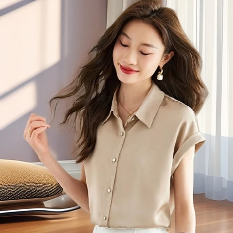 【雅岚女装】时尚洋气显瘦高端衬衣女短袖夏季新款衬衫上衣宽松气质