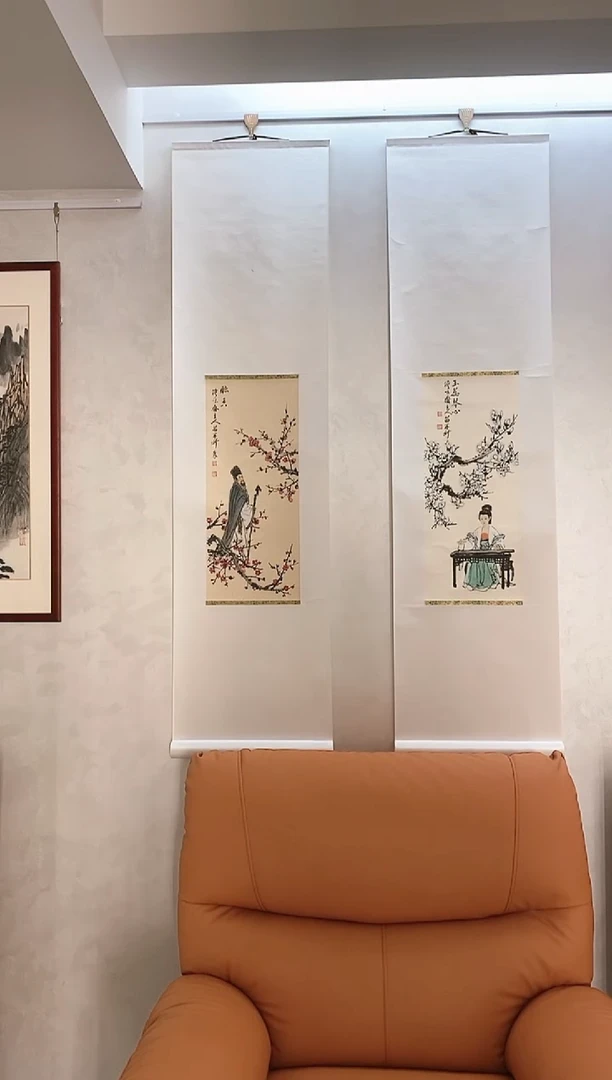 国画12.1MZX《人物画》1平尺卷轴 左