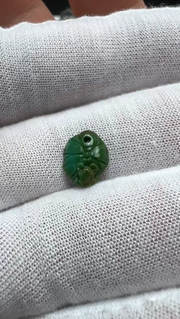 【闪购商品】绿松石荷叶青蛙未镶嵌左右9高10.9厚3.2