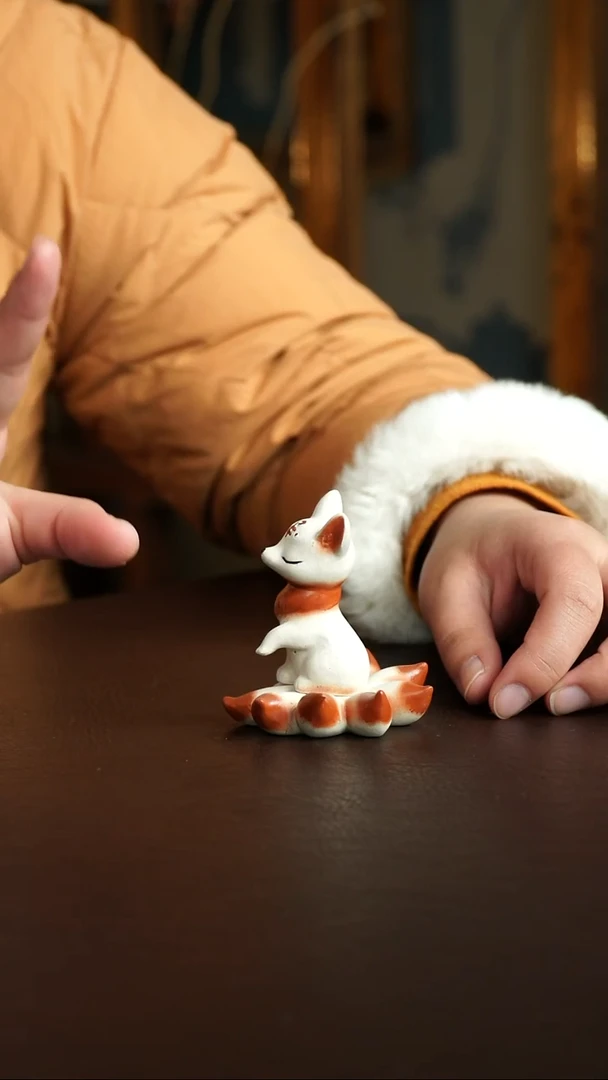 茶杯紫砂6号 九尾狐茶宠 宜兴紫砂原矿作品