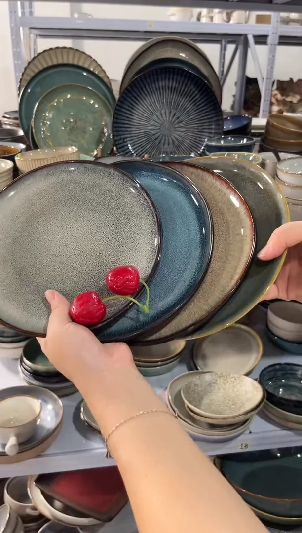 陶瓷外贸尾货瑕疵满20包邮X4小盘组合