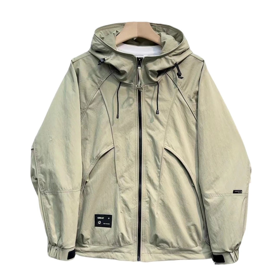 春季新款男士百搭休闲夹克外套百搭户外潮流连帽高品质时尚夹克