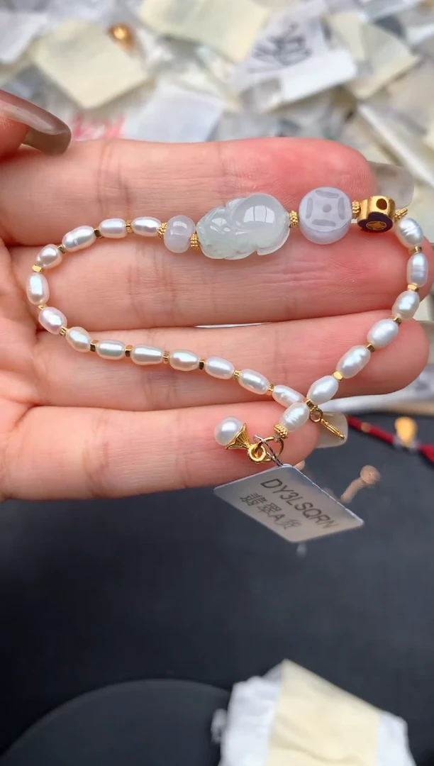 银S925镶嵌挂件翡翠一16手围