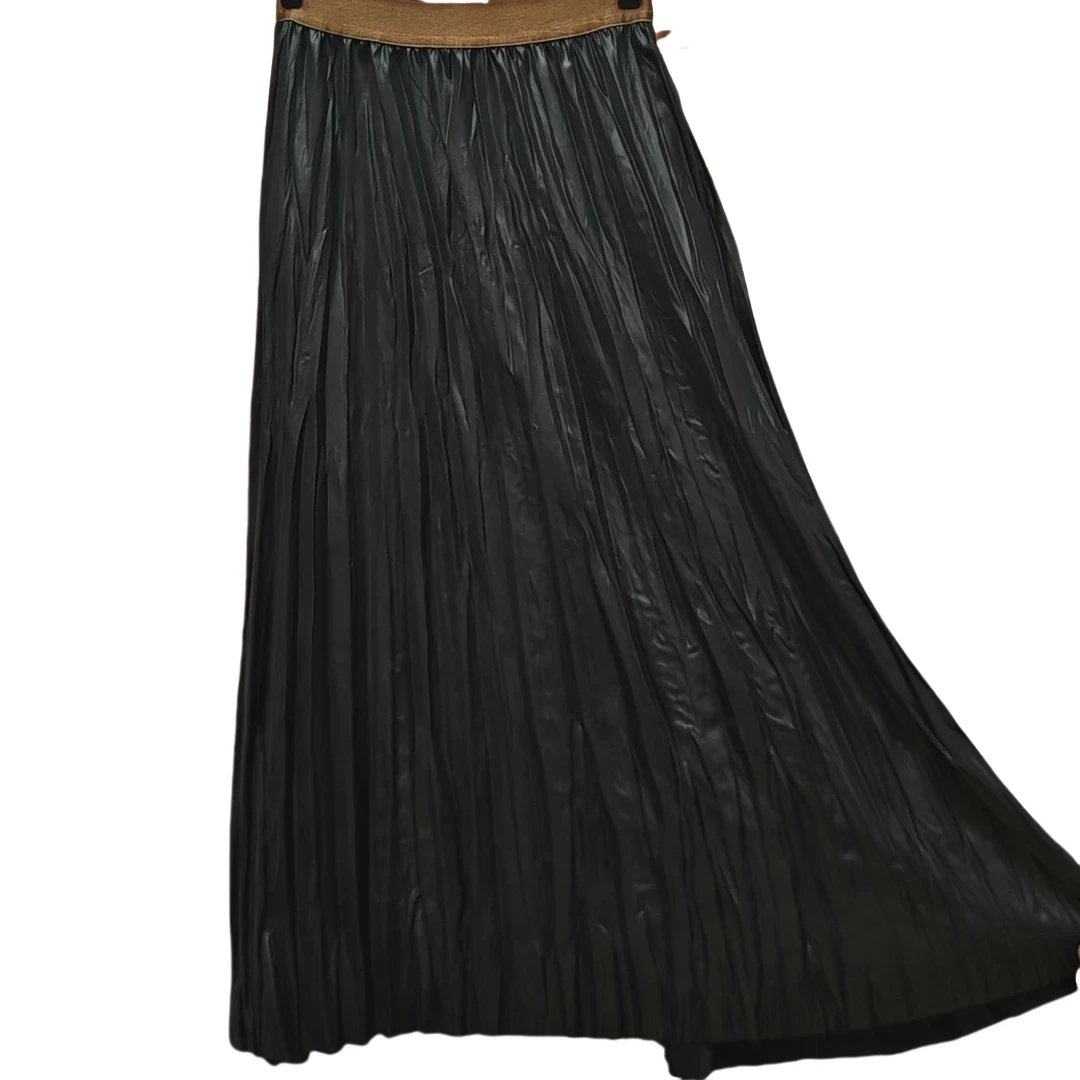 圆圆大码《翩翩》大版高腰垂感复古气质长款百褶裙