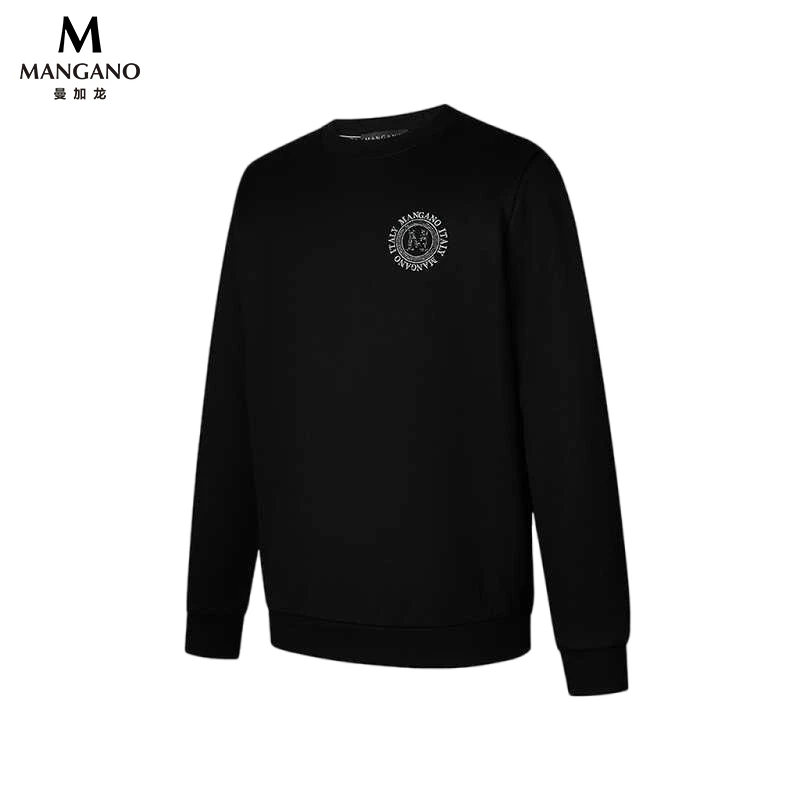 曼加龙新款春秋男士圆领长袖卫衣休闲时尚套头衫打底上衣9212527