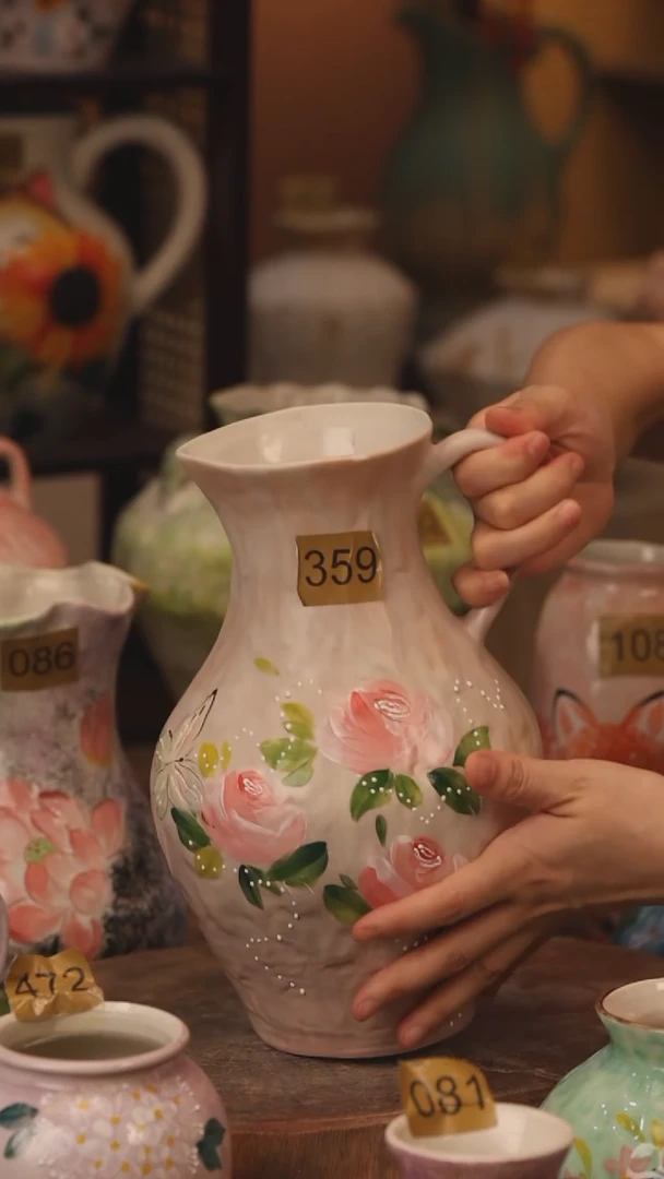 陶瓷359景德镇设计师手作花器摆件侘寂风