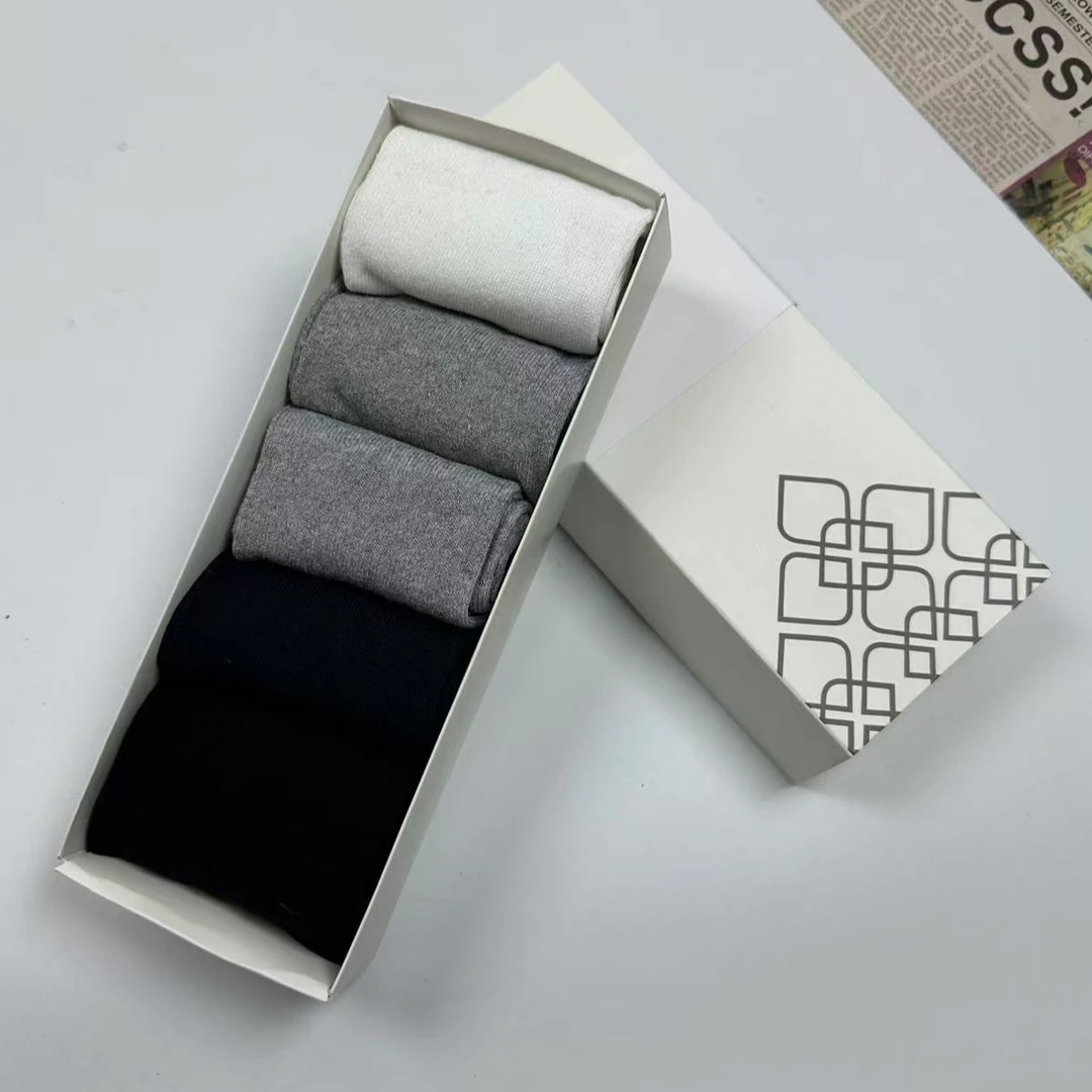 礼盒包装混色发抑菌防臭纯色中筒袜0514（B20-7）