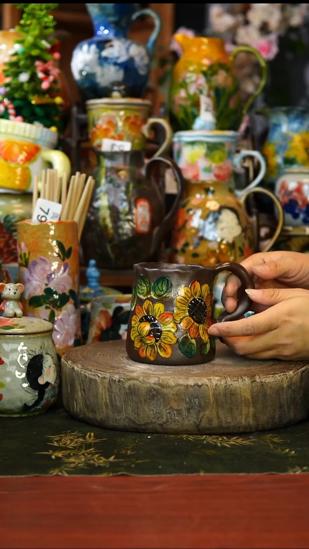 花瓶/杯子/碗85景德镇手工高温釉下彩