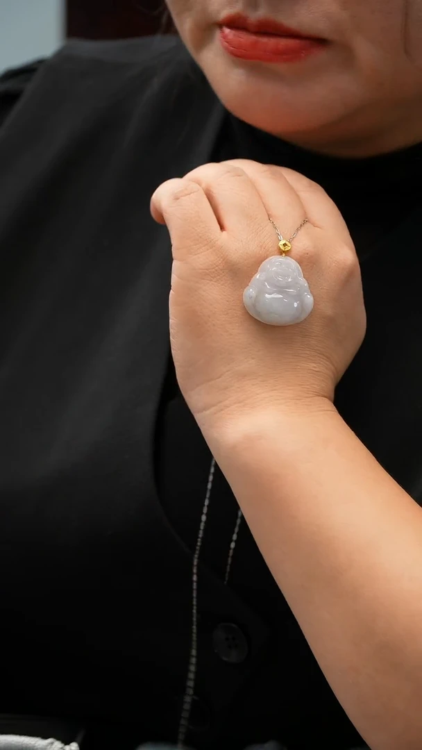 吊坠(不含链)18K金镶嵌翡翠佛公