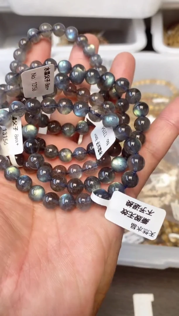 手串未镶嵌拉长石34灰月光8mm+ 多样性发其一