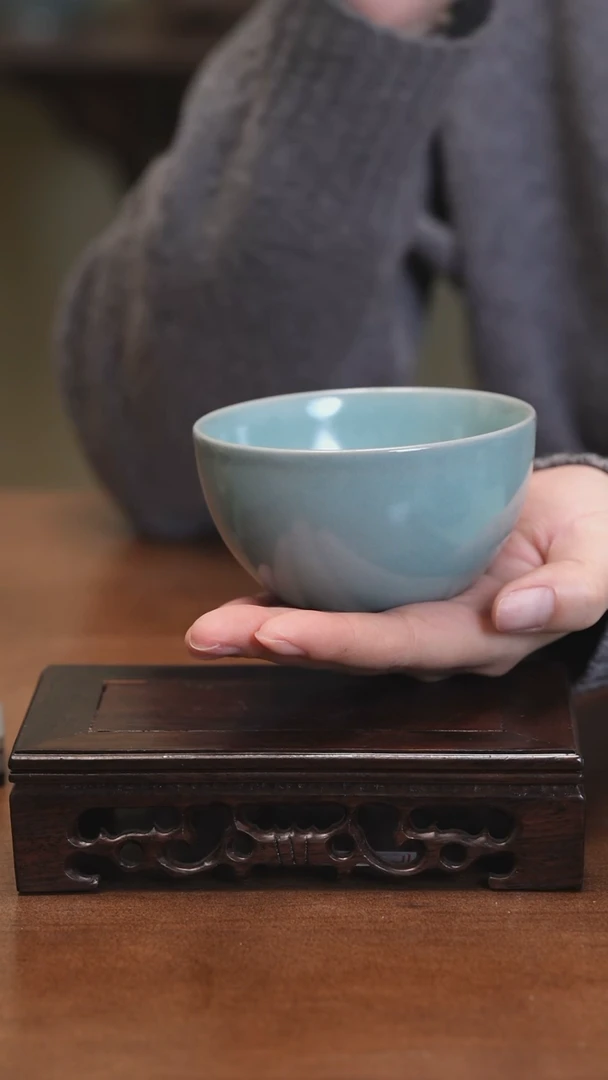 【闪购商品】Y宝丰宋官窑原产地汝瓷握足杯