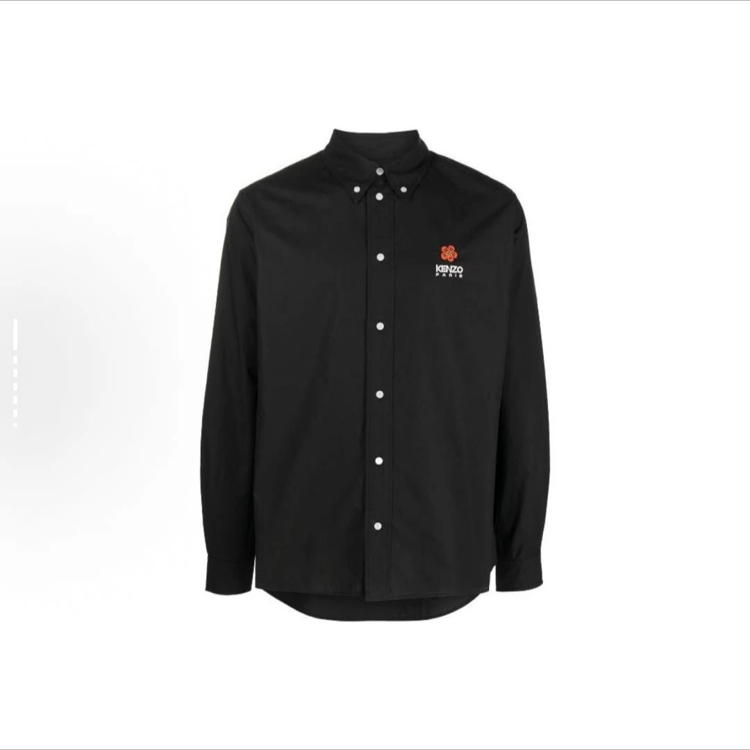 未使用 KENZO/肯佐 花朵刺绣翻领长袖衬衫 SS-0019