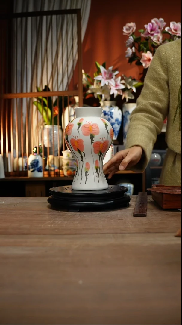 当代景德镇设计师釉下手绘陶瓷花瓶