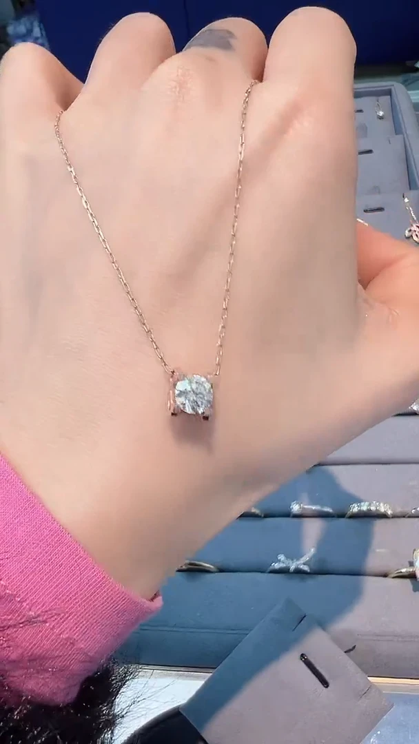 【闪购商品】钻石.18K金镶嵌一克拉项链