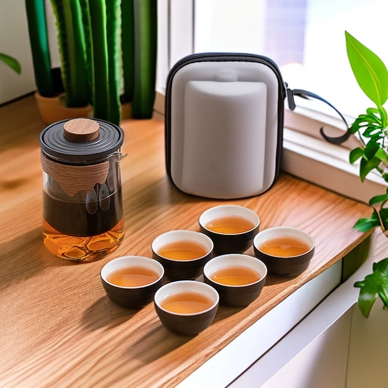 便携式家用旅行茶具车载户外茶壶创意露营快客杯套装2025新款喝茶