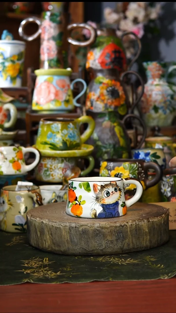 陶瓷48景德镇手工手绘釉下彩