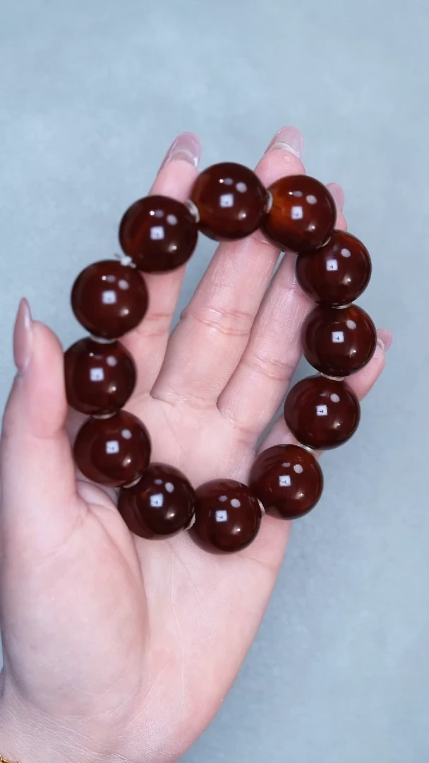 橄榄核手串19正圆光珠