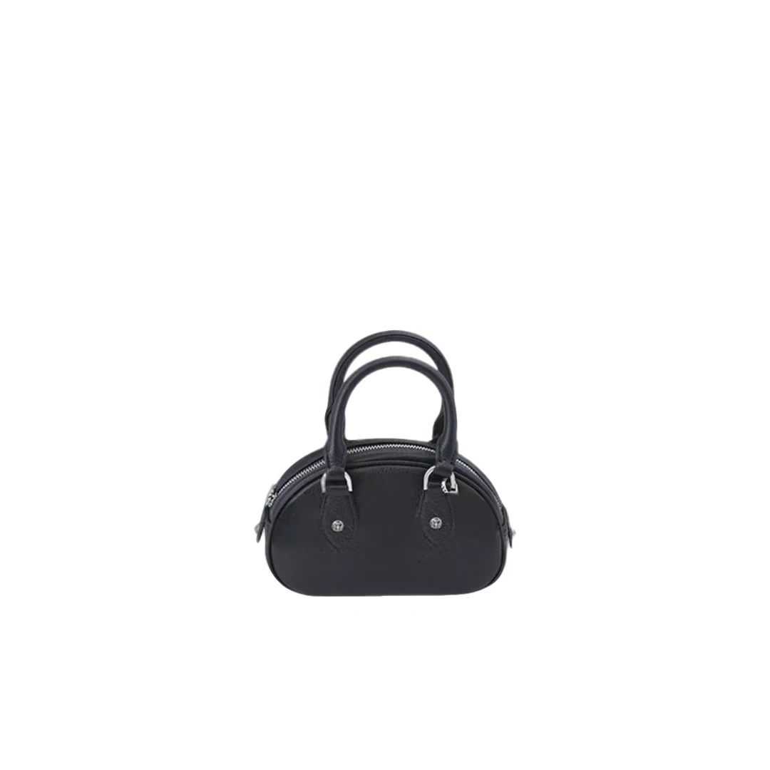 【豆豆】设计款牛皮保龄球斜挎包