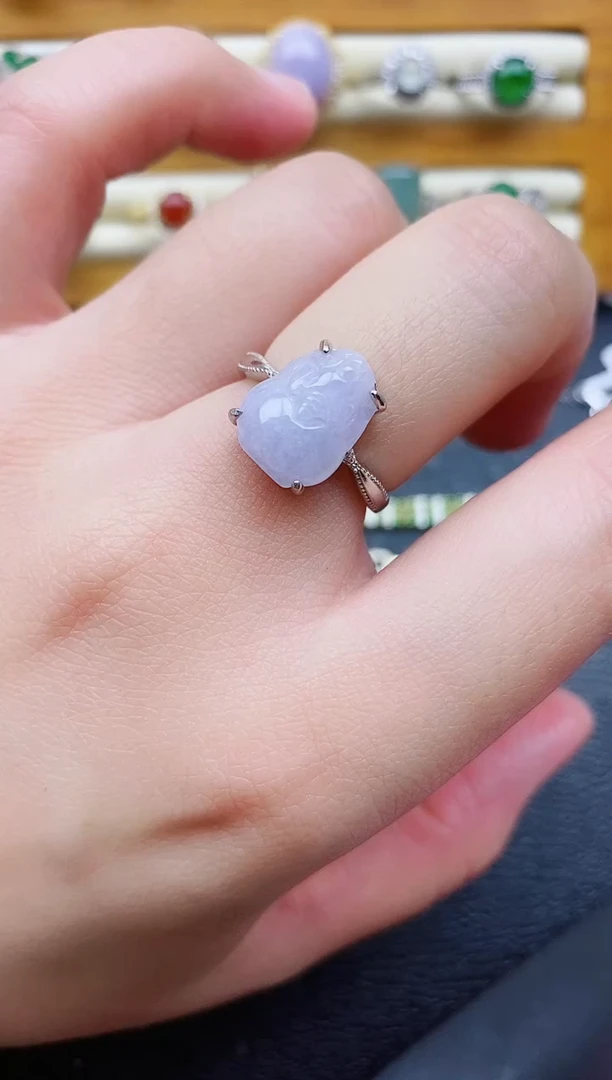 银S925镶嵌戒指翡翠1