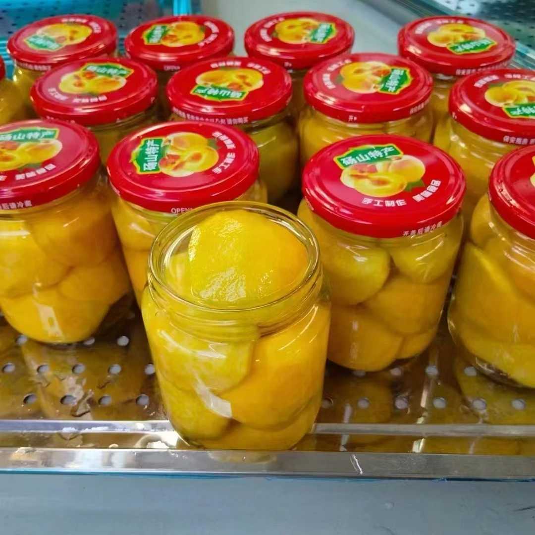 桃金源纯手工白糖黄桃罐头大瓶玻璃瓶安徽砀山特产整箱批发