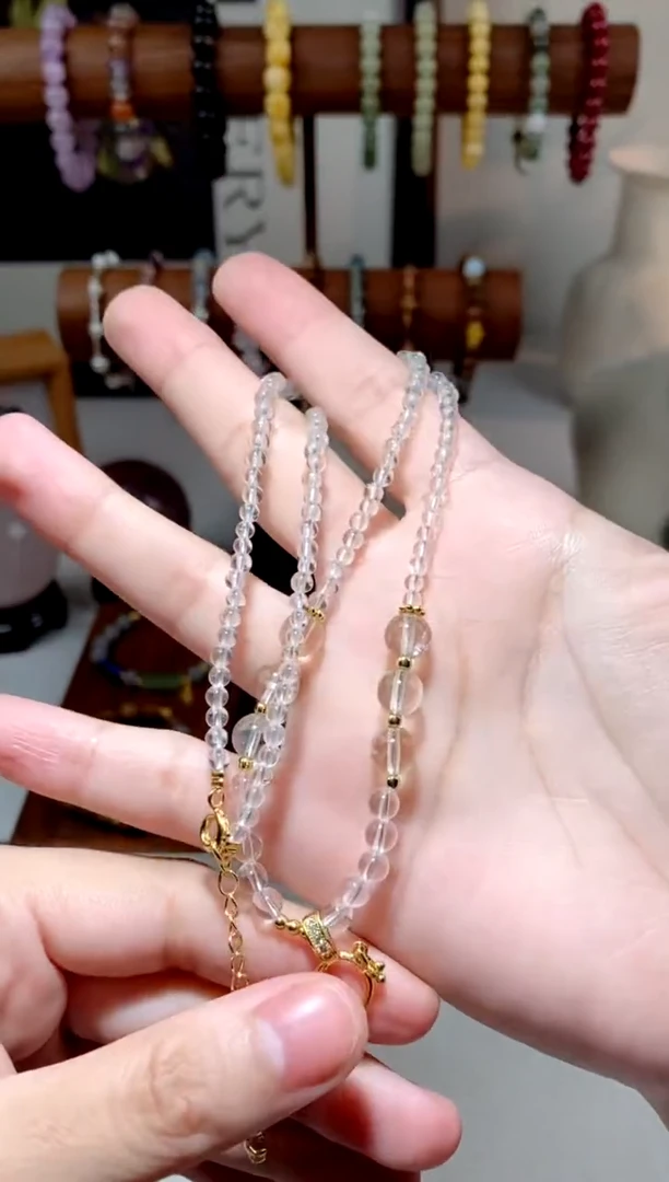 未镶嵌颈饰水晶 白水晶万能项链