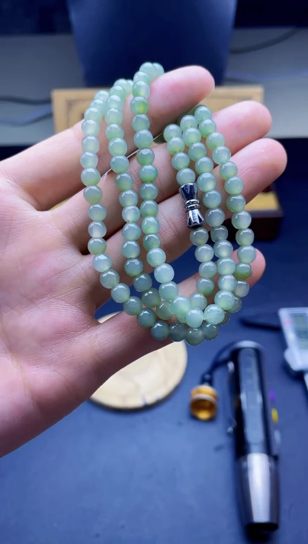 未镶嵌定制翡翠珠串 卡5+