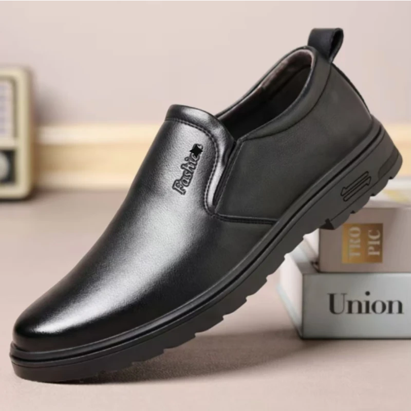 【真皮-】男士皮鞋男士商务休闲新款休闲鞋软底男鞋透气防滑一脚蹬